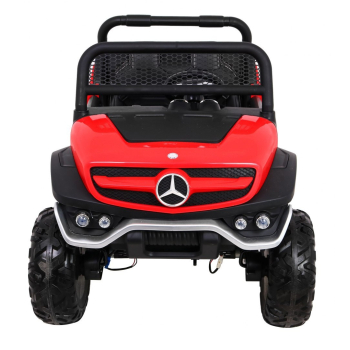 Mercedes Benz Unimog dla dzieci Czerwony + Napęd 4x4 + Pilot + Bagażnik + Wolny Start + MP3 LED